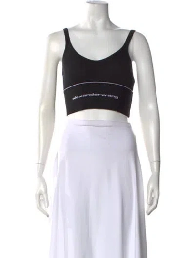 Pre-owned Alexander Wang Scoop Neck Sleeveless Sports Bra In Black