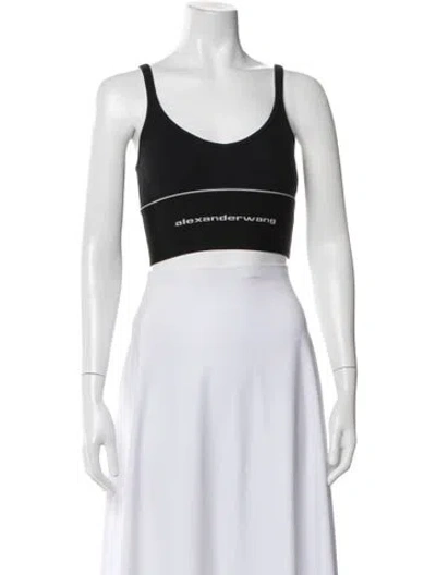 Pre-owned Alexander Wang Scoop Neck Sleeveless Sports Bra In Black