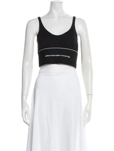Pre-owned Alexander Wang Scoop Neck Sleeveless Sports Bra In Black