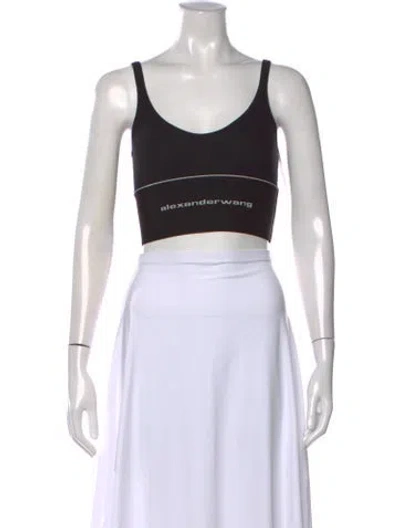 Pre-owned Alexander Wang Scoop Neck Sleeveless Sports Bra In Black