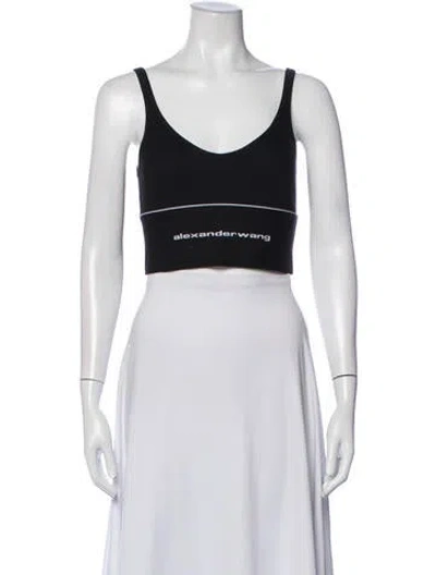 Pre-owned Alexander Wang Scoop Neck Sleeveless Sports Bra In Black