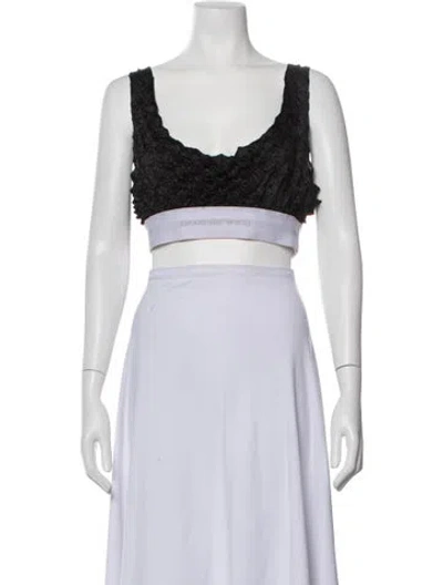 Pre-owned Alexander Wang Scoop Neck Sleeveless Sports Bra In Black