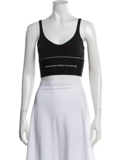 Pre-owned Alexander Wang Scoop Neck Sleeveless Sports Bra In Black