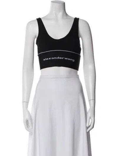 Pre-owned Alexander Wang Scoop Neck Sleeveless Sports Bra In Black/white