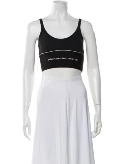 Pre-owned Alexander Wang Scoop Neck Sleeveless Sports Bra In Gray