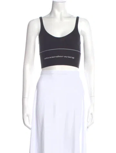 Pre-owned Alexander Wang Scoop Neck Sleeveless Sports Bra In Gray