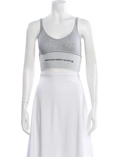 Pre-owned Alexander Wang Scoop Neck Sleeveless Sports Bra In Gray