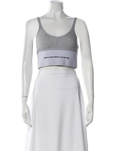 Pre-owned Alexander Wang Scoop Neck Sleeveless Sports Bra In Gray