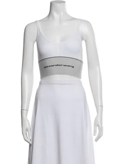 Pre-owned Alexander Wang Scoop Neck Sleeveless Sports Bra In Gray