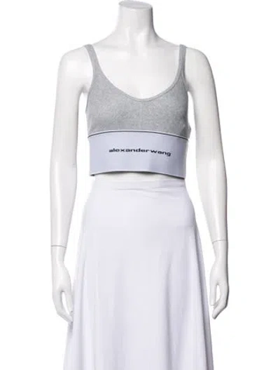 Pre-owned Alexander Wang Scoop Neck Sleeveless Sports Bra In Grey