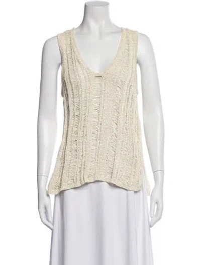 Pre-owned Alexander Wang Scoop Neck Sleeveless Top In Neutrals