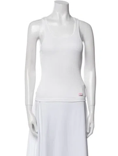 Pre-owned Alexander Wang Scoop Neck Sleeveless Top W/ Tags In White