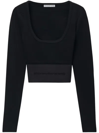 Alexander Wang Scoop-neck Top In Schwarz