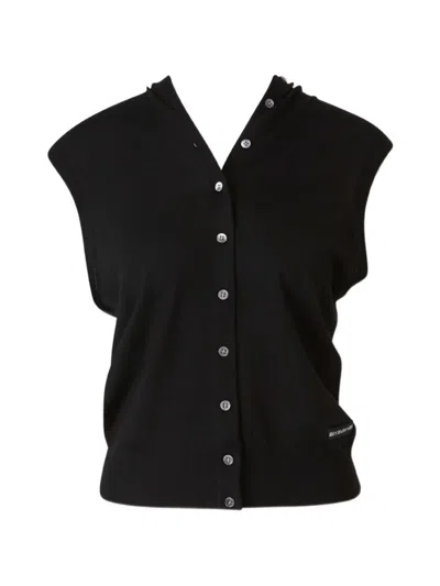 Alexander Wang Scoop-neck Sleeveless Knitted Top In Black