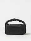 Alexander Wang Scrunchie Bag In Satin With All-over Rhinestones In Black