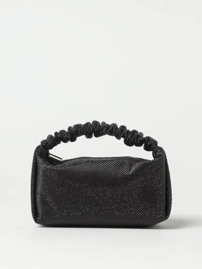 Alexander Wang Scrunchie Bag In Satin With All-over Rhinestones In Black