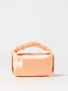 Alexander Wang Scrunchie Bag In Satin With All-over Rhinestones In Orange
