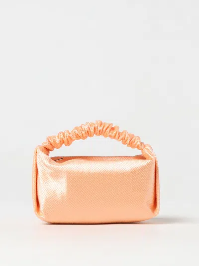 Alexander Wang Scrunchie Bag In Satin With All-over Rhinestones In Orange