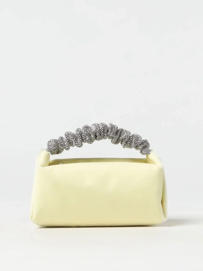 Alexander Wang Scrunchie Bag In Velvet With Rhinestones In Cream