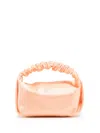 Alexander Wang Scrunchie Bag In Satin With All-over Rhinestones In Orange
