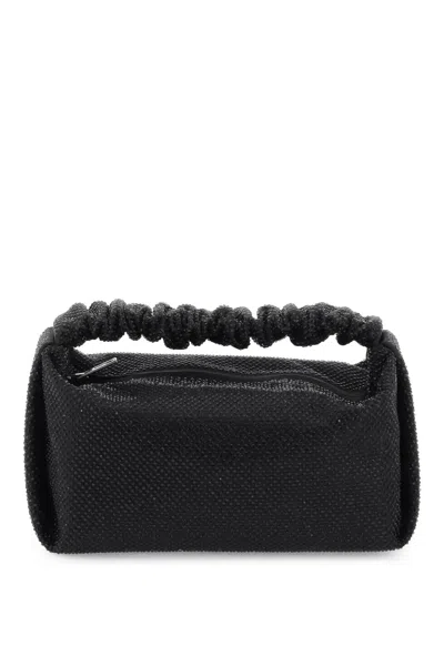 Alexander Wang Scrunchie Mini Bag With Crystals In Black