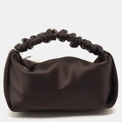 Pre-owned Alexander Wang Scrunchie Mini Black Satin Bag