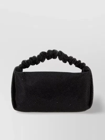 Alexander Wang Scrunchie Mini Satin Shoulder Bag In Black
