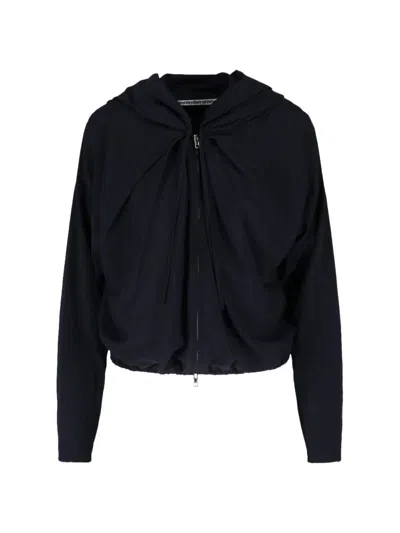 Alexander Wang Sculpted Silk-blend Sweater In Black