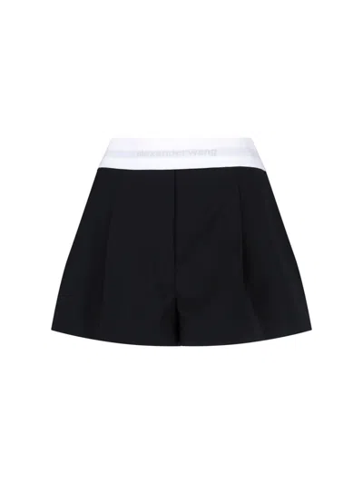Alexander Wang Sculpted Wool-blend Trousers With Stretch Lining In Black