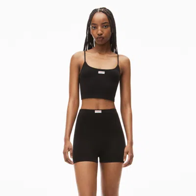 Alexander Wang Seamless Cami Tank In Ribbed Knit In Black