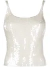 Alexander Wang Tanktop In Sequin Nylon In Neutrals