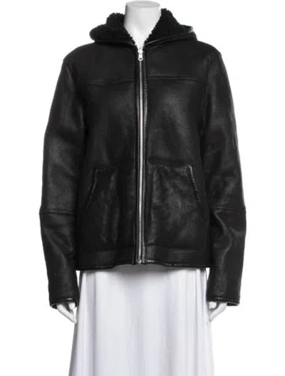 Pre-owned Alexander Wang Shearling Biker Jacket In Black