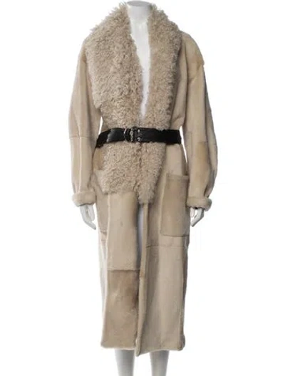 Pre-owned Alexander Wang Shearling Faux Fur Coat In Neutrals