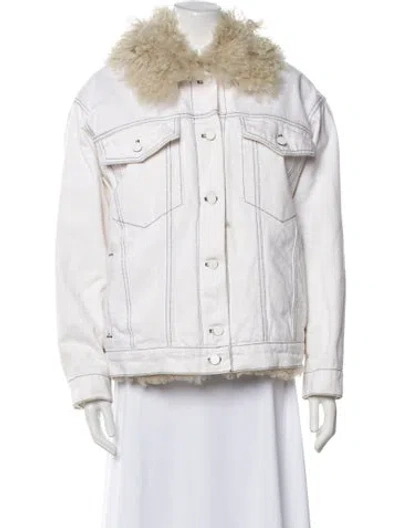 Pre-owned Alexander Wang Shearling Fur Jacket In White