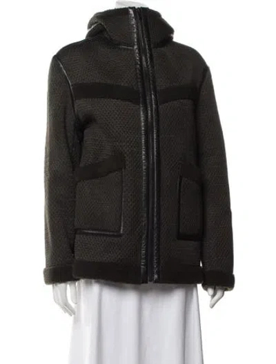 Pre-owned Alexander Wang Shearling Jacket In Green