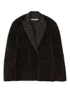 Alexander Wang Shearling Tuxedo Coat In Black