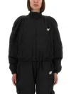 Alexander Wang Zip Sleeve Oversize Crop Track Jacket In Black