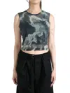 Alexander Wang Hotfix Crystal Cropped Tank Top In Black