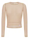 Alexander Wang Semi-sheer Lingerie Top In Neutrals