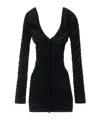Alexander Wang Sheer Ruched Tank Minindress In Black