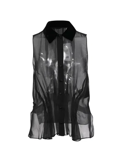 Pre-owned Alexander Wang Sheer Sleeveless Blouse In Black