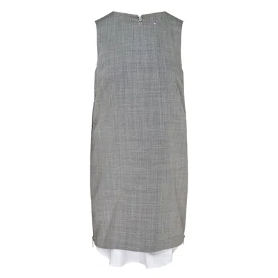 Alexander Wang Shift Mini Dress With Zipper In Gray