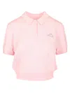 Alexander Wang Omens Short-sleeve Mesh-knit Polo T-shirt Light Pink Xs In Pink