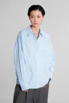 Alexander Wang Shirt With Removable Logo Tag In Blue