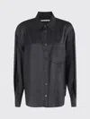 Alexander Wang Button Up Slashed Sleeve Shirt In Black