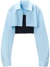 Alexander Wang Pre-styled Cami & Cropped Button Up Twinset In Blue