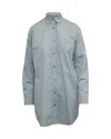 Alexander Wang Shirt Dress In Light Blue Cotton In Blue