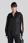 Alexander Wang Shirt In Black Silk In Black