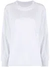 Alexander Wang Raised-logo Long-sleeve T-shirt In Grey