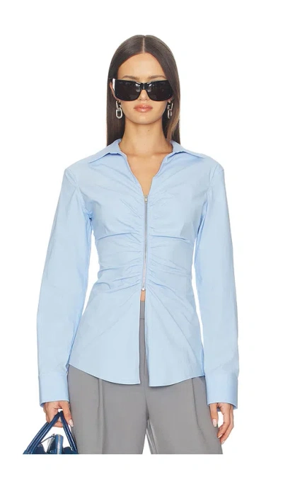 Alexander Wang Shirt With Gathered Bust In Blue
